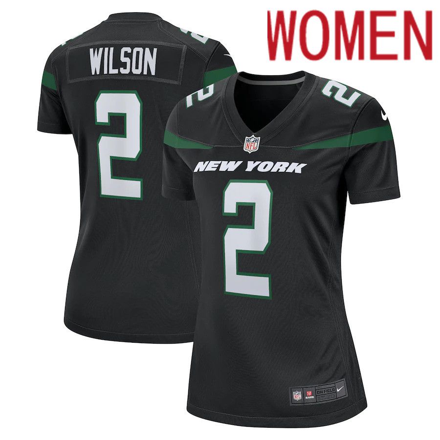 Women New York Jets #2 Zach Wilson Nike Black Alternate 2021 Draft First Round Pick Game NFL Jersey->women nfl jersey->Women Jersey